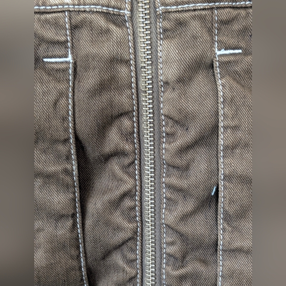 32 Bar Blues Men's Two Pocket Linen Blend Jacket Size Large Brown Zipper EUC - Picture 3 of 16